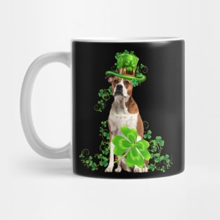 Lucky American Bulldog Shamrock St Patrick's Day Mug